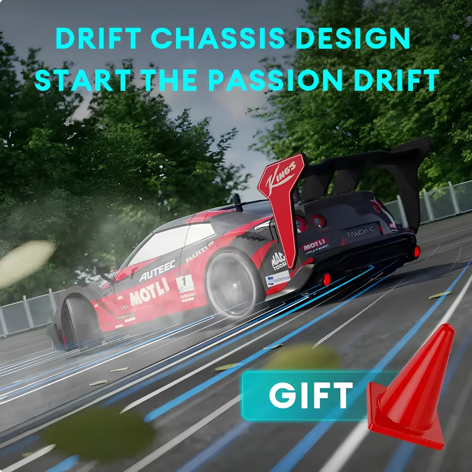 40KM/H High-Speed Remote Control Car1:16 4WD Rechargeabl Racing Drift Electric Graffiti RC Cars Birthday Toys for Boys