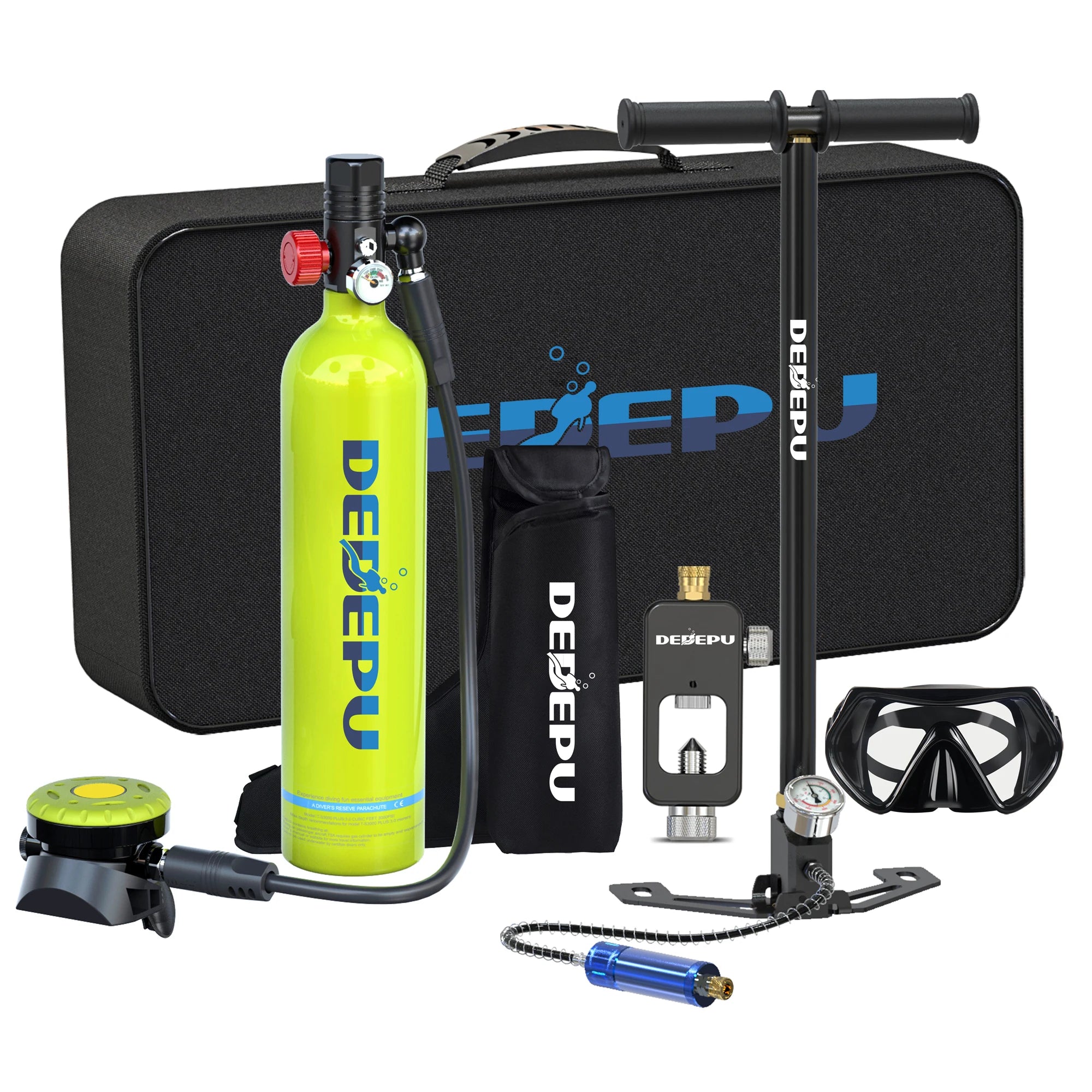 DEDEPU 1L Scuba Diving Tank Professional Diving Equipment Underwater Breathing Scuba Tank Oxygen Cylinder 15-25 Minutes