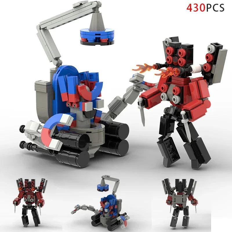 Moc Skibidi Toilet Action Figures Model Building Blocks Camerman Titan Speakerman Surveillance Man TVMan Boys Toys For Kids Gift