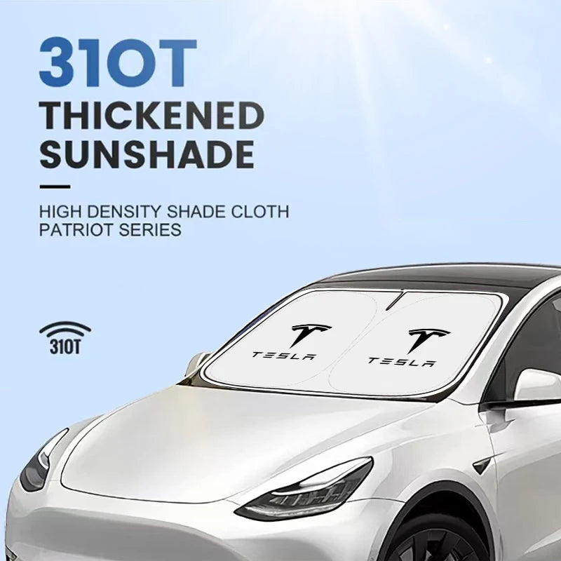 Car Windshield SunShade Sun Visor Foldable Parasol Blocks UV Rays For Tesla Model Y 2016-2026 Model 3 higland 2024 2025