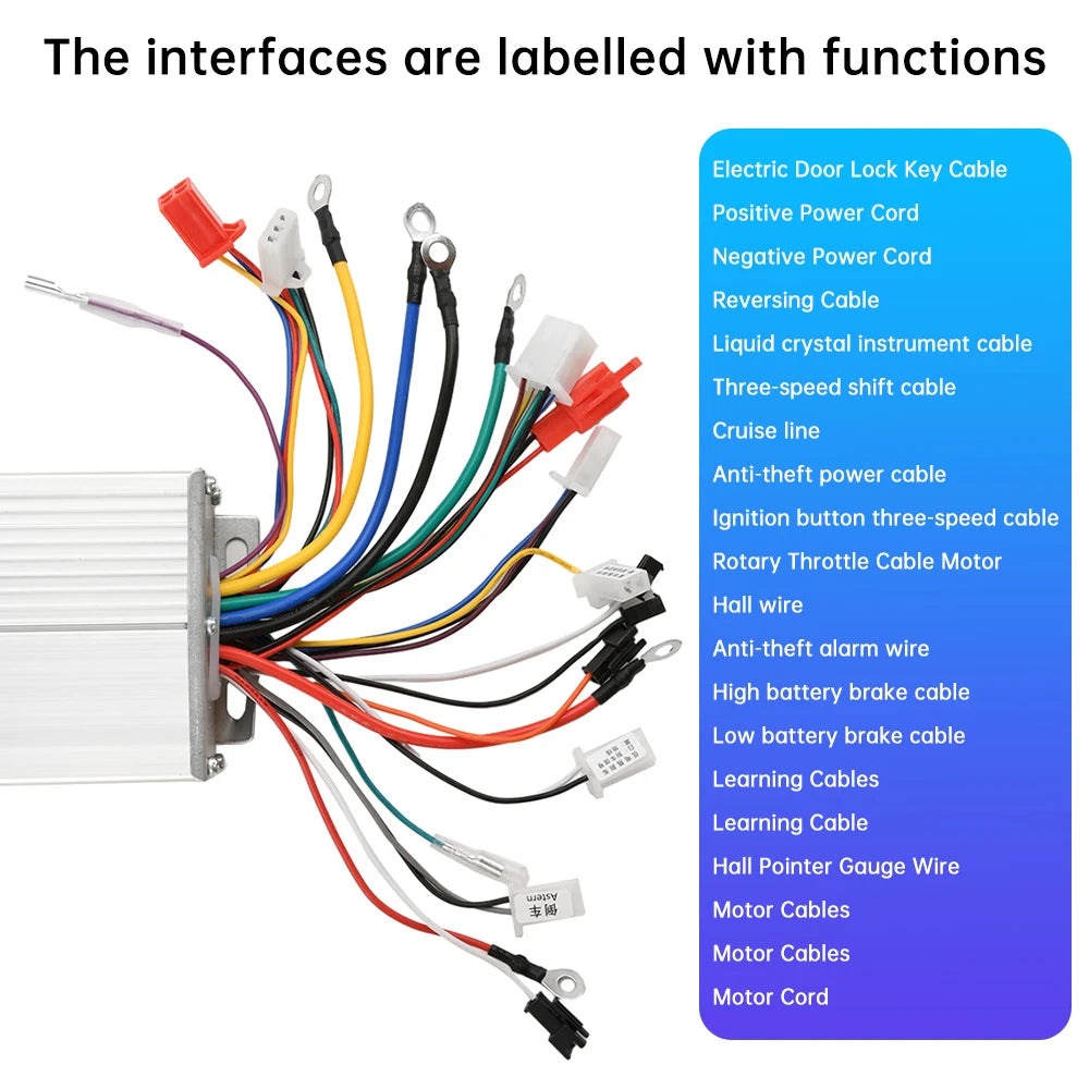 36/48V E-bike 500W Intelligent Brushless Controller 500W Intelligent Brushless Motor Controller Electric Bicycle ﻿