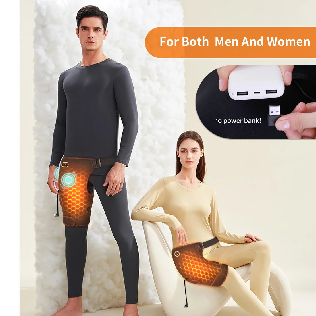 Heated Hip Support Brace Hip Heating Pad for Hip Sciatica Pain Relief with Massager Thigh Buttock Electric Heat Pad Family Gift