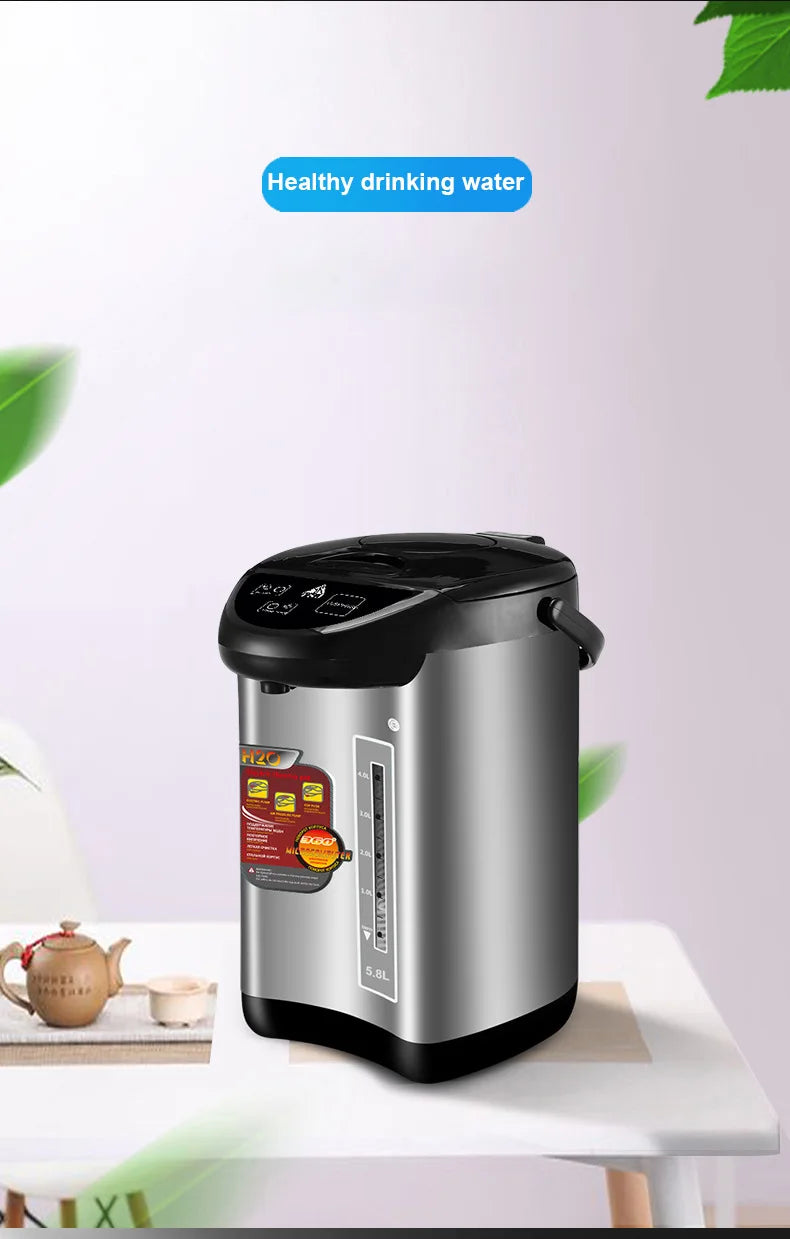 Electric Hot Water Boiler&Warmer,Manual DispenseAuto Water Pot Safety Stainless Steel Hot Water Dispenser Water Boiler 5.8Liter