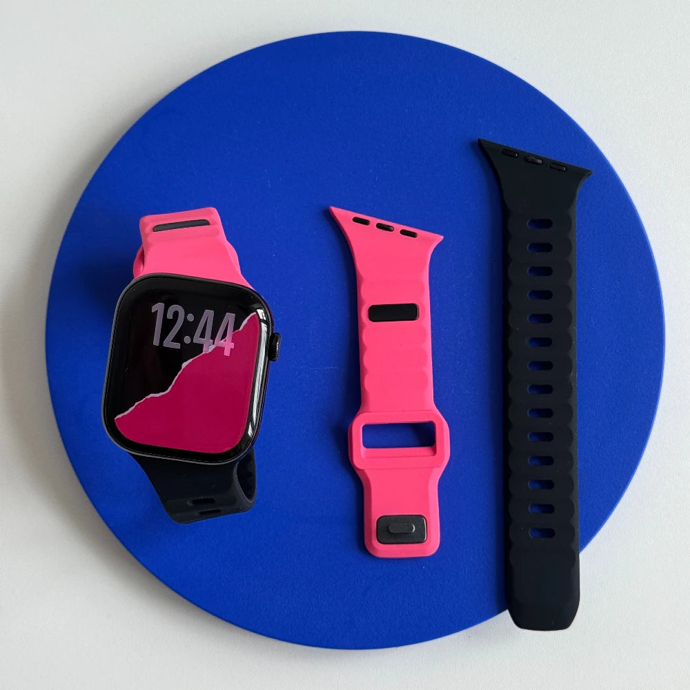 Silicone Sport Strap For Apple Watch Band Ultra 49mm 40mm 41mm 44mm 45mm 46mm correa bracelet iwatch Series 11 10 9 8 7 6 5 se