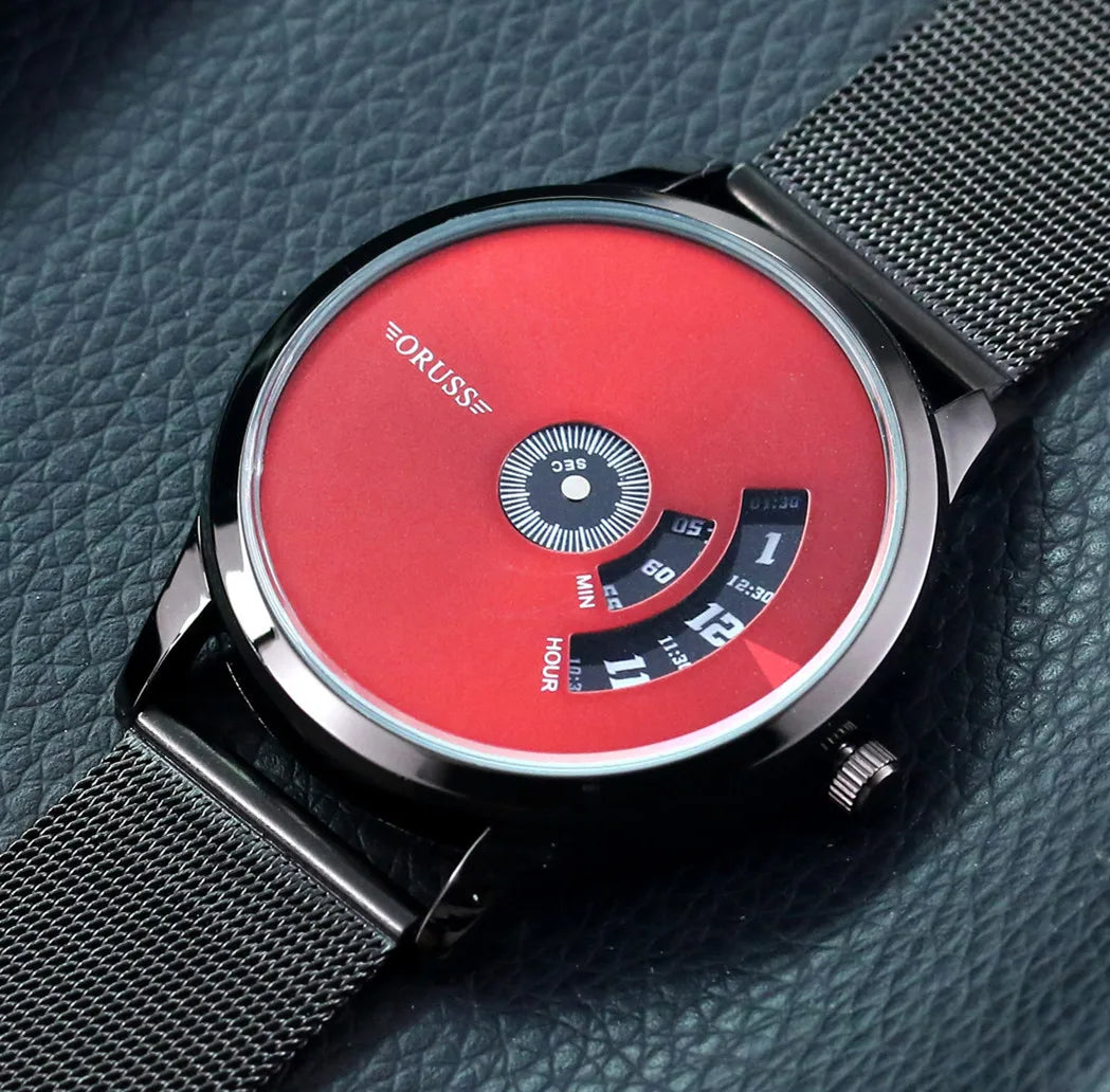 1pcs Elegant Men's Quartz Watch Fashion Business and Sports Design Blue Dial
