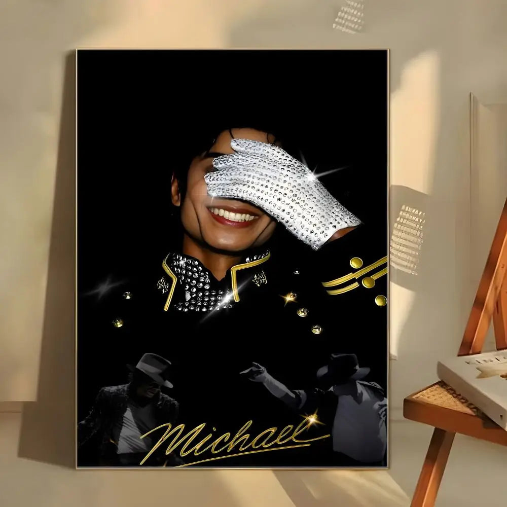 MJ M-Michael Singer J-Jackson Poster  Self-adhesive Art Waterproof Paper Sticker Coffee House Bar Room Wall Decor