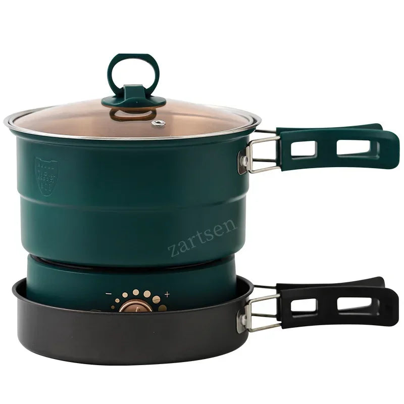 Electric Split Cooking Pot Foldable Multicooker Frying Pan Hotpot Steamer Rice Cooker Soup Maker Water Boiler Travel