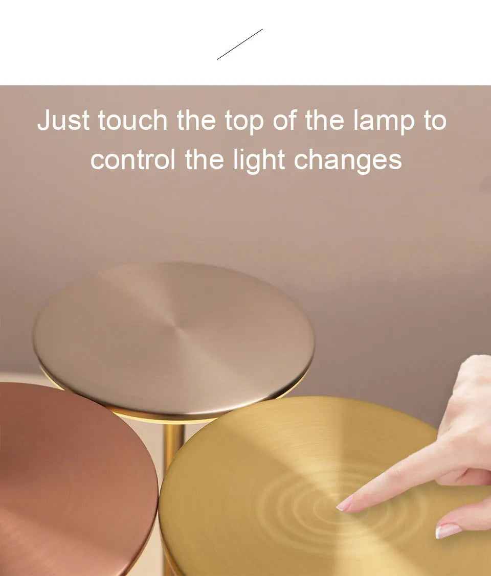 Illuminate any space with this LED touch sensor table lamp—USB rechargeable, portable, and perfect for bedrooms, restaurants, hotels, bars, and more!