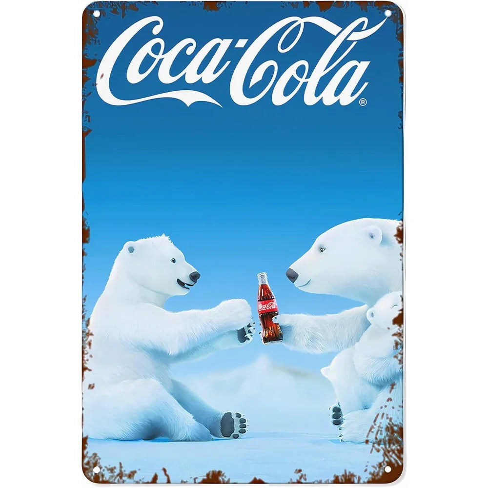 Retro "Vintage Soda & Pin-Up" Tin Sign,Old-School Advertising Wall Art,Decor for Man Cave,Bistro & Kitchen, Gift for Retro Fans.