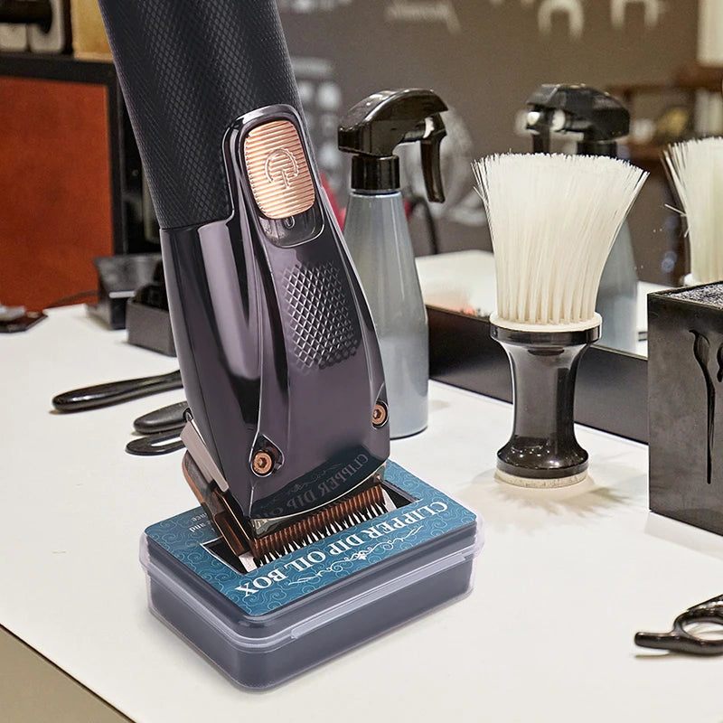 Lubricating Clipper Oil Box Barbershop Oil Storage Box For Hair Blade Oil Blade Rust Prevention Protection Repair Electric Push