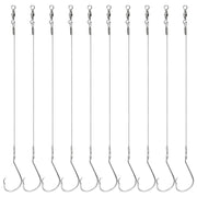 10Pcs Circle Hooks with Steel wire leader Saltwater 3/0-8/0 Octopus Fishing Hooks for Catfish Bass Surf fishing rig equipment