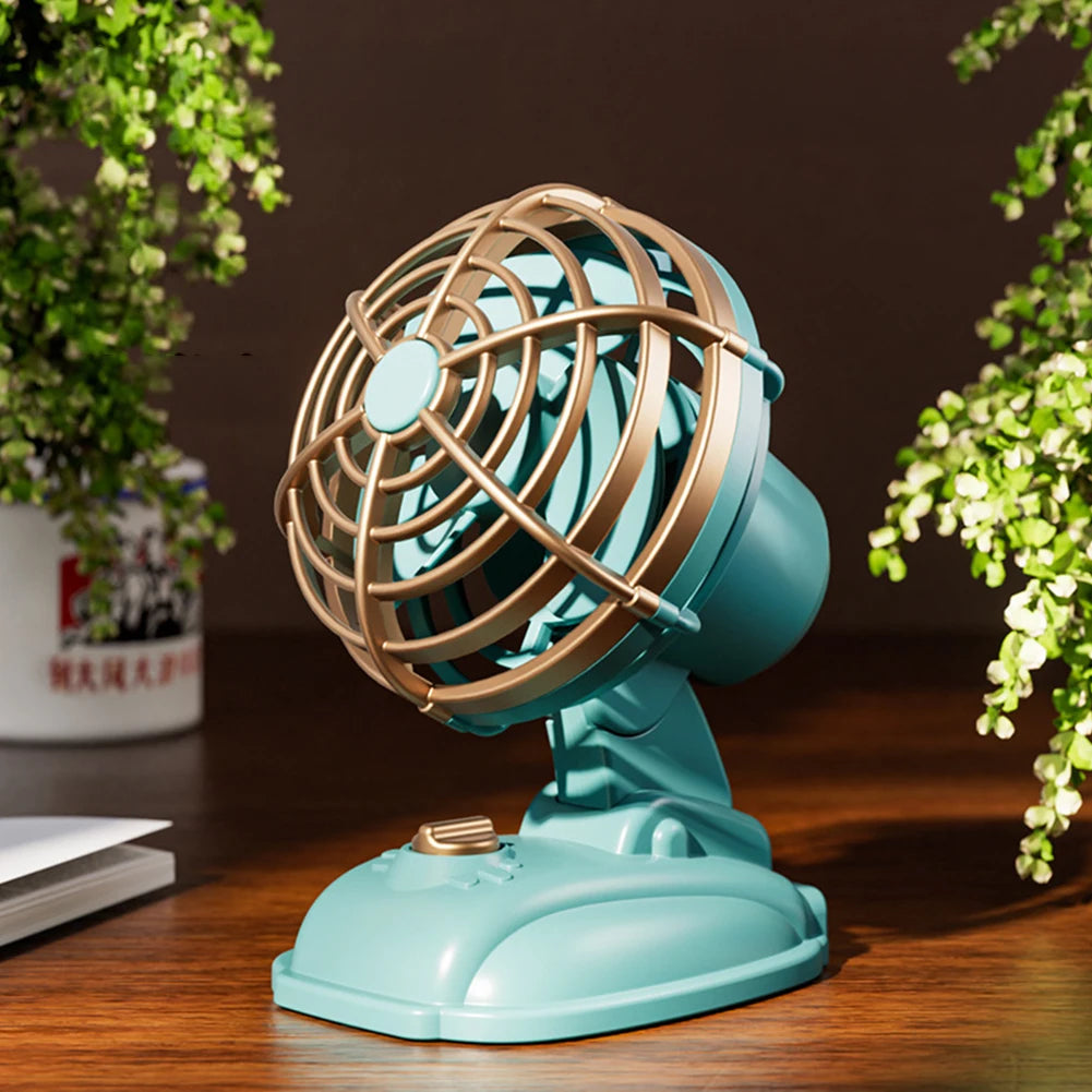 1Pc Retro USB Charging Handheld Fan Silent Mini Fan Summer Portable Outdoor Travel Office Mini Fan Ultra Quiet Folding Mini Fan