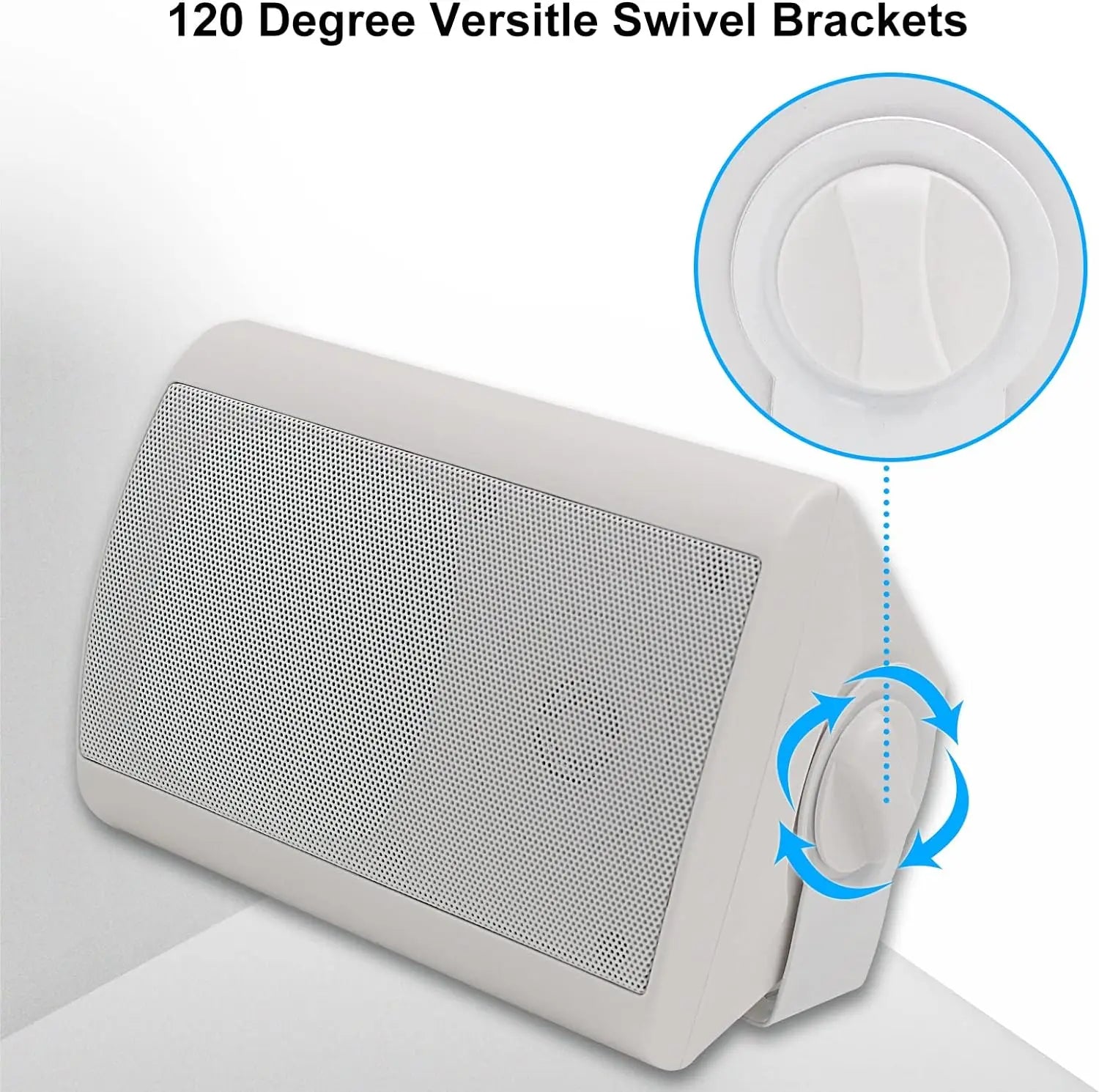 Herdio 2PCS 4'' Passive Indoor Outdoor Speakers With 200W Powerful Bass Expansive Stereo Sound Coverage All-Weather Durability