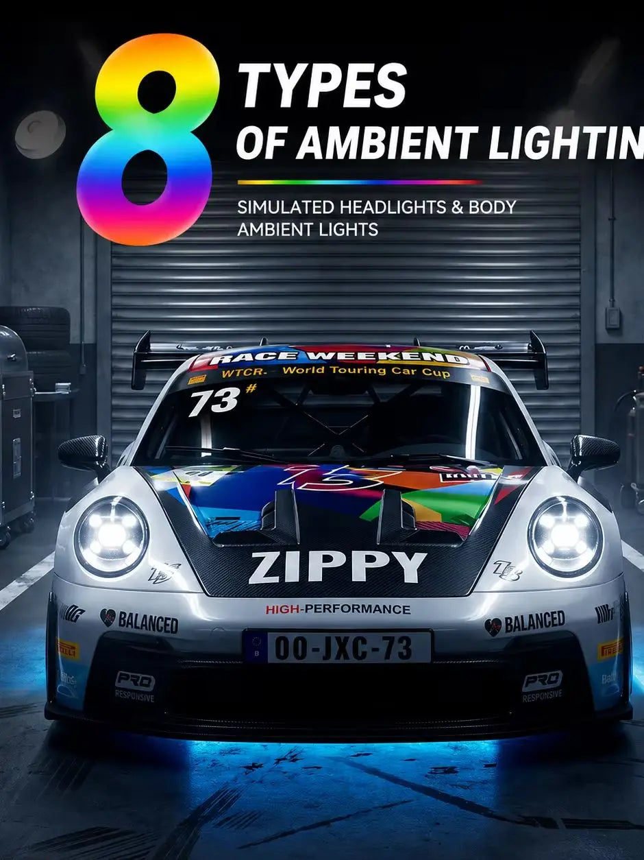 1:43 Scale 4WD RC Drift Car PO4302 2.4GHz Remote Control Racing Car  15KM/H with 8-Color LED Light 30min Play Time Gift Toy for