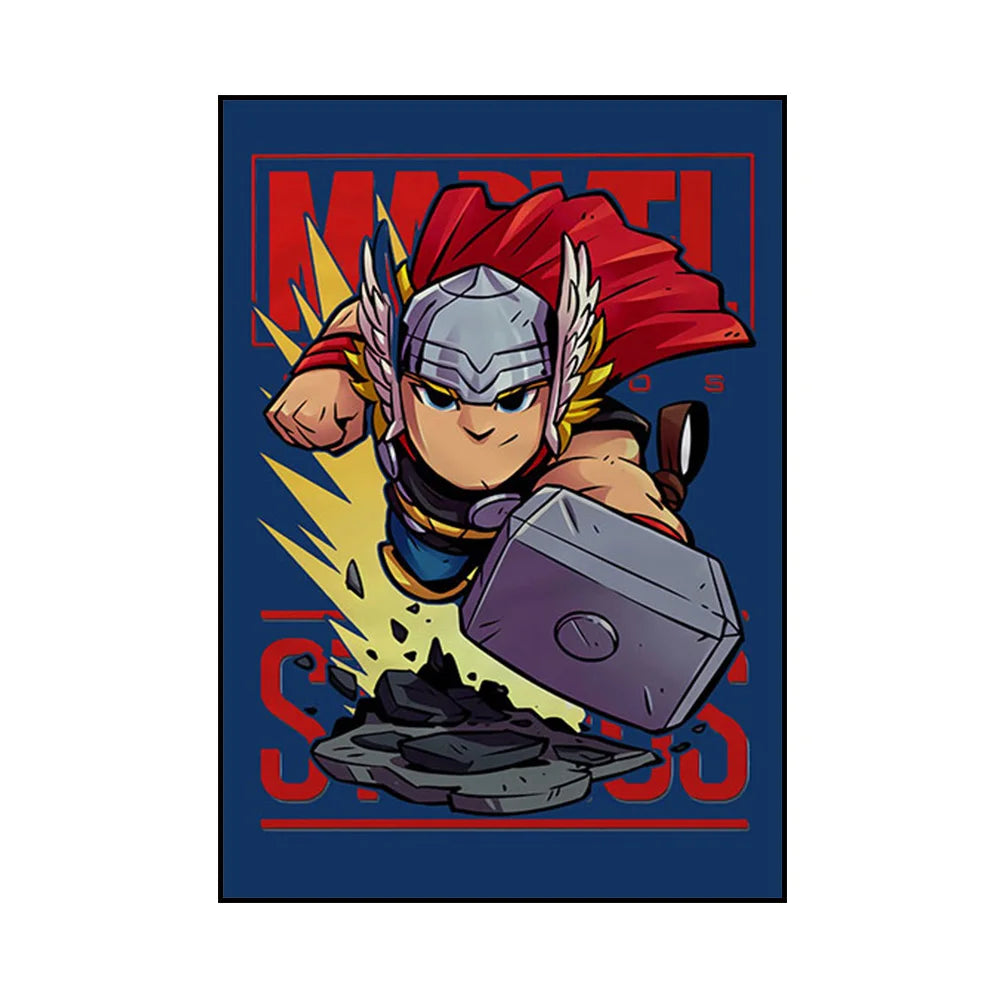 Frameless Marvel Superhero Wall Art Posters SpiderMan Iron Man Avengers Cartoon Canvas Painting Print Modern Kid Room Home Decor