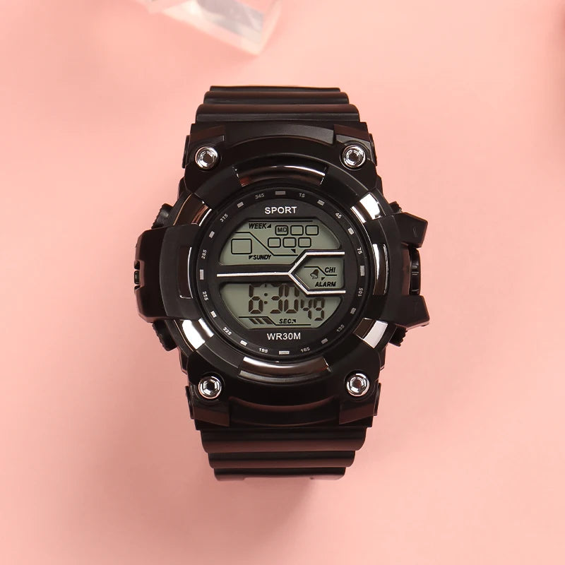 Fashion Kids Watches Multifunctional Electronic Wristwatch for Boys and Girls Student Waterproof Luminous Alarm-clock Calendar