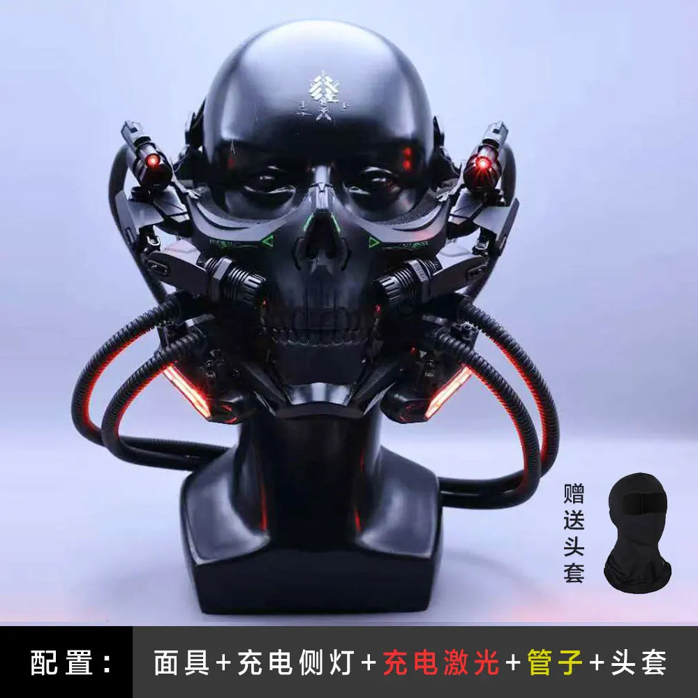 Cyber Punk Skeleton Mask With Lighting