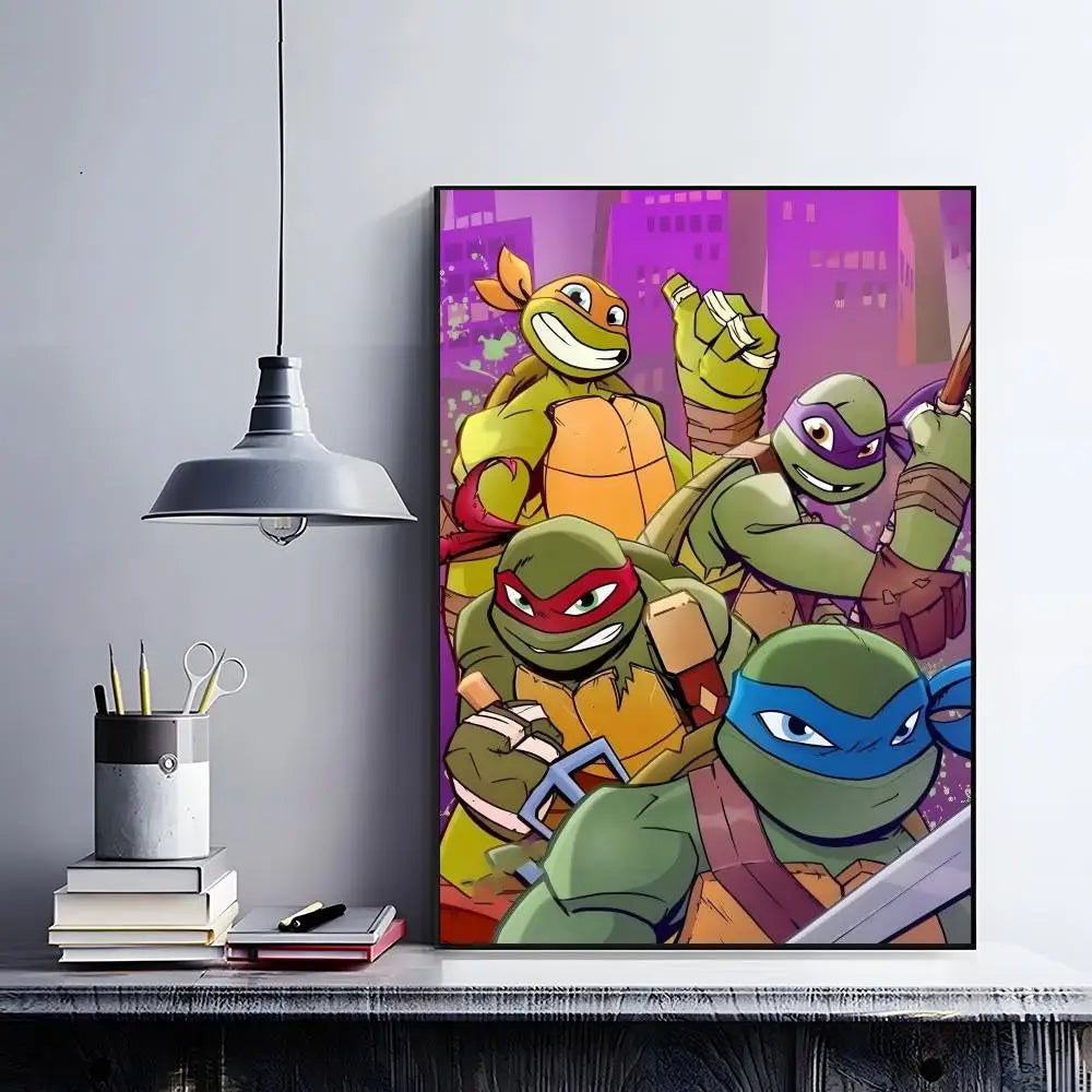 Classic Teenage Mutant Ninja Turtles Poster Posters Retro Kraft Paper Sticker DIY Room Bar Cafe Aesthetic Art Wall