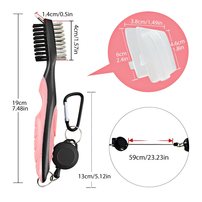 Golf Club Cleaner Golf Cleaning Brush With Carabiner Groove Sharpener Cleaner Multi Style Golf  Sports Accessories Drop Ship