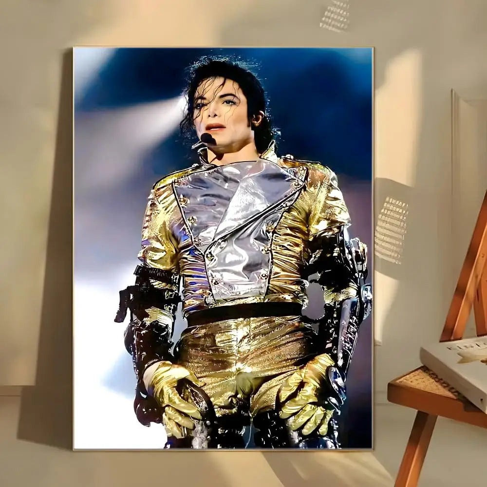 MJ M-Michael Singer J-Jackson Poster  Self-adhesive Art Waterproof Paper Sticker Coffee House Bar Room Wall Decor