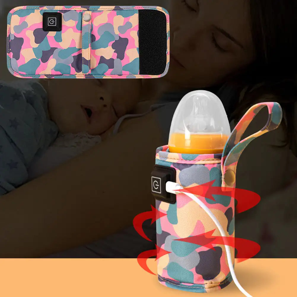 Keep your baby’s bottle warm on-the-go with this USB-powered portable bottle warmer—perfect for heating baby milk anytime, anywhere!