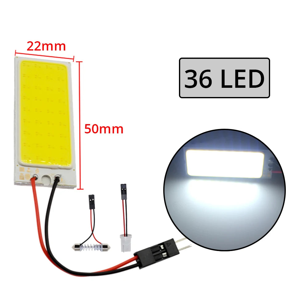 4x Cob 18SMD 24SMD 36SMD 48SMD White T10 W5w Car Led Clearance License Panel Lamp Auto Interior Reading Bulb Trunk Festoon Light