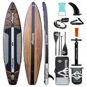 SKATINGER 12'6''x34''x6'' Inflatable Paddle Board for Adults Waterproof Standing Style SUP Board with Accessories for Aquatic