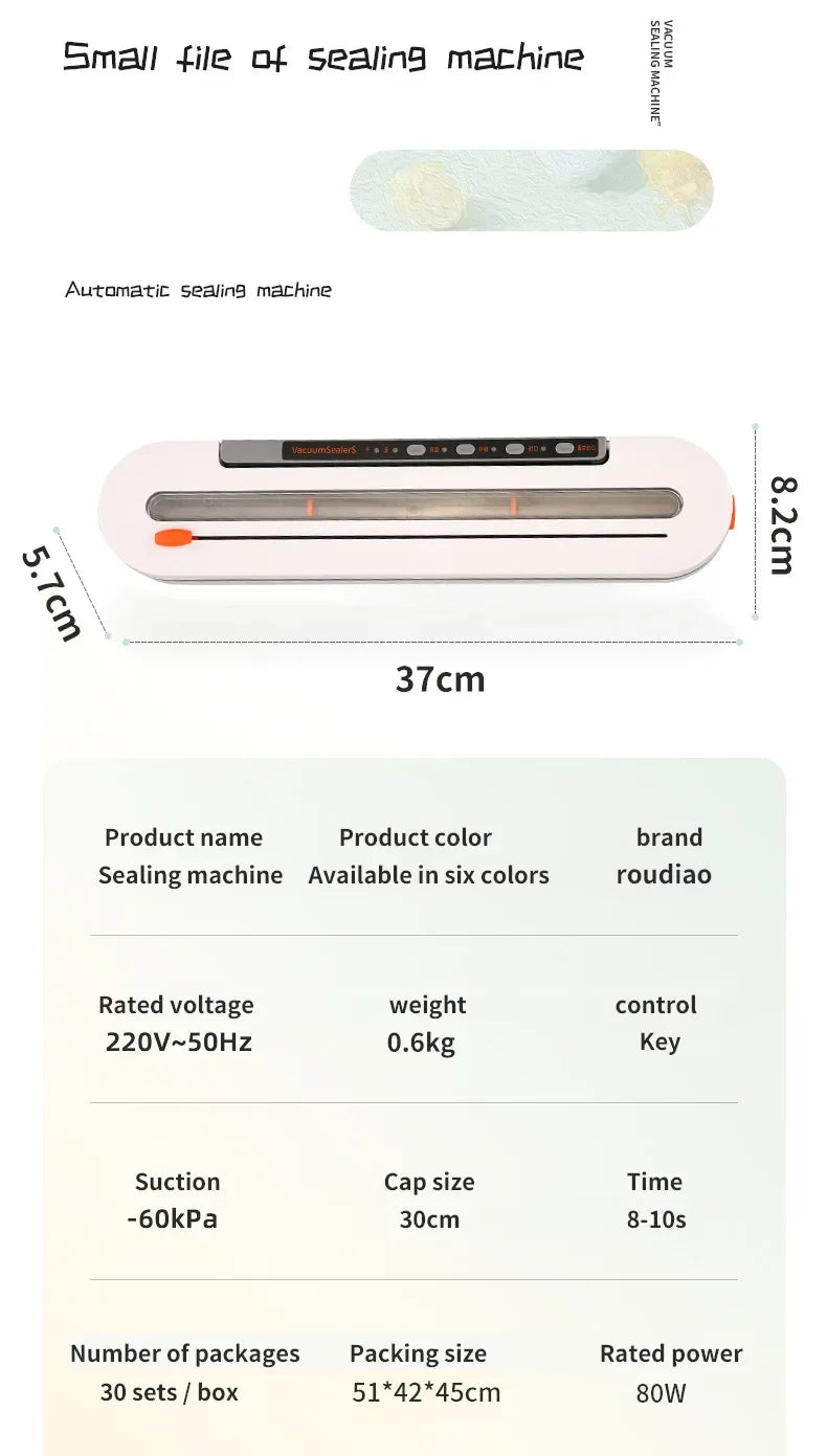 New Automatic 30cm Vacuum packaging machine Food Vacuum sealer for Dry wet soft powder Household food Storage Sealing machine