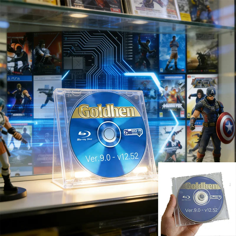 GoldHEN for PS4 Jailbreak Disc V9.0-12.52 Collector’s Edition CD 1-Click Boot Tool Supports FW 9.0–13.52 Homebrew Backup Loader