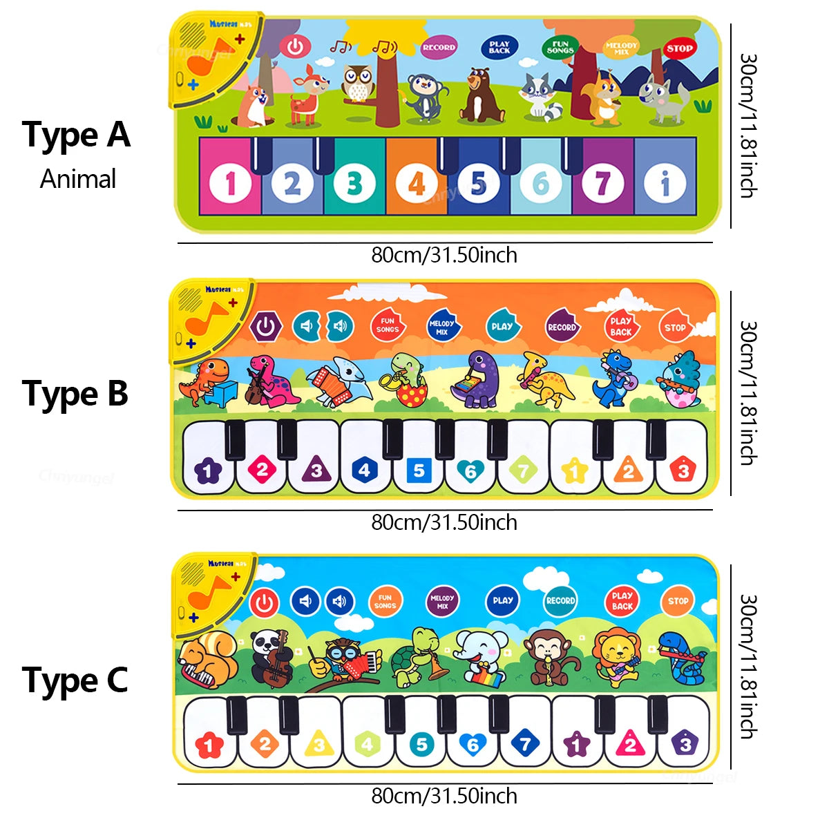 Piano Mat for Kids Kids Toddlers Floor Keyboard Dance Mat Baby Fitness Play Musical Carpet Music Instrument Toys Girl Boy Gift