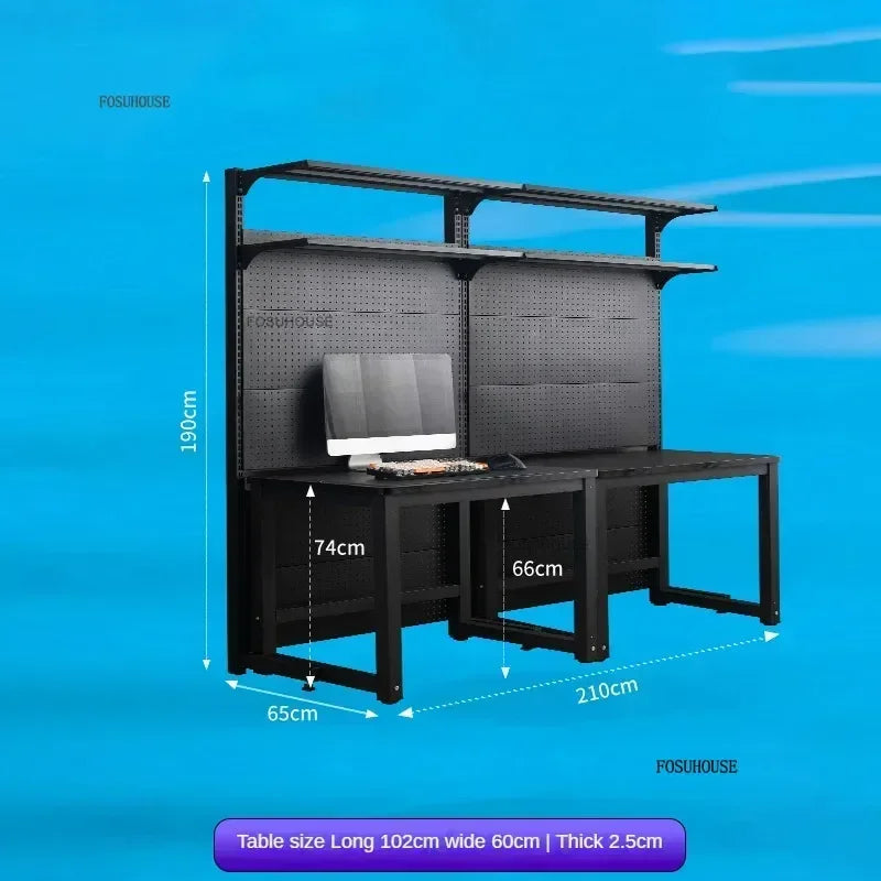 Double Gaming Desk Luxury Office Furniture Bedroom Computer Table Integrated Bookshelf Home Storage Designer Desktop Study Table
