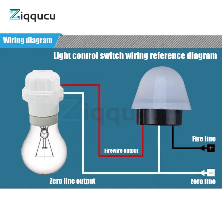 Save energy and light up your nights with this waterproof, sensitive auto photo switch—an easy on/off photocell sensor perfect for street LED lights!