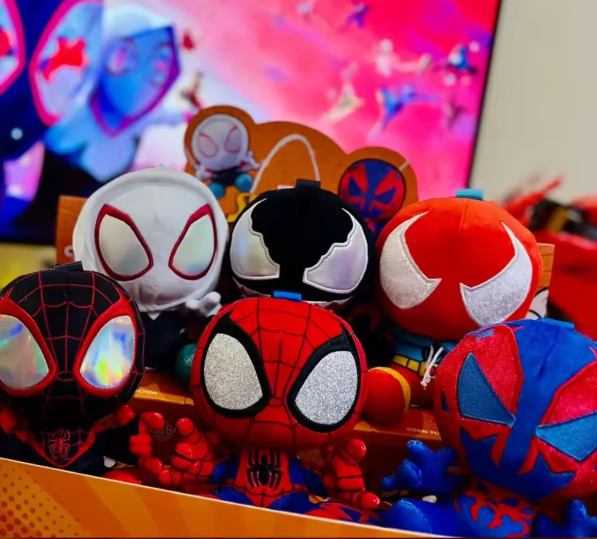 Spider Man Series Blind Box Cosbi Plush Anime Peripheral Figurines Backpacks Pendants Ornaments Surprise Gift for Boys