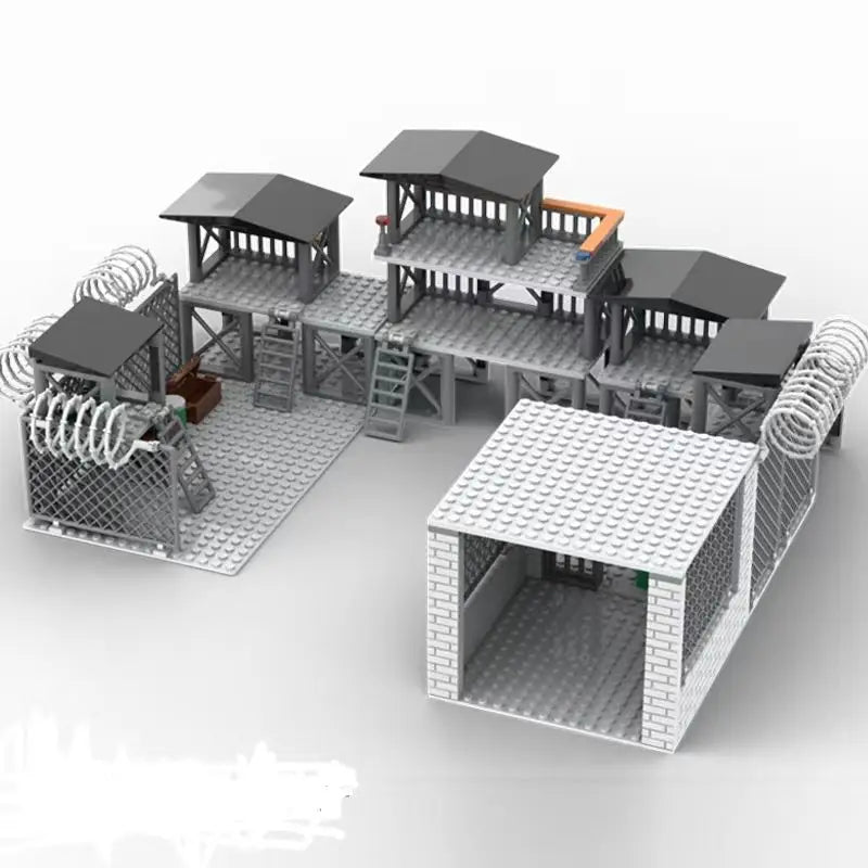 DIY WW2 Battlefield Bunker Bricks WW2 Military War Construction Compatible Figure Building Block Toys For Children Friends Gift