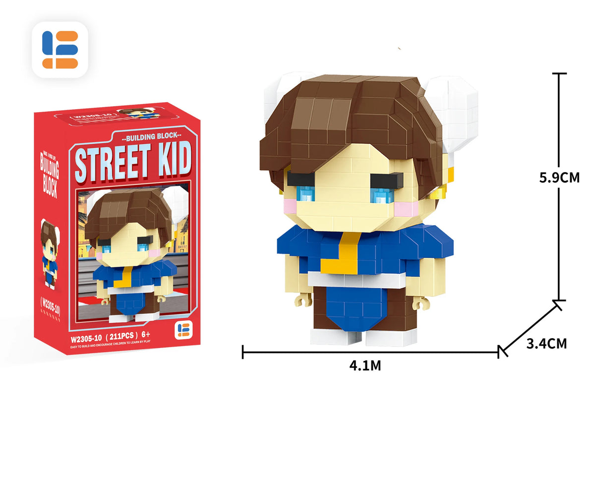Anime Street Fighter Fighting Game Action Building Blocks KenMasters Hoshi Ryu ABS Kawaii Toys Building Blocks Gift For children