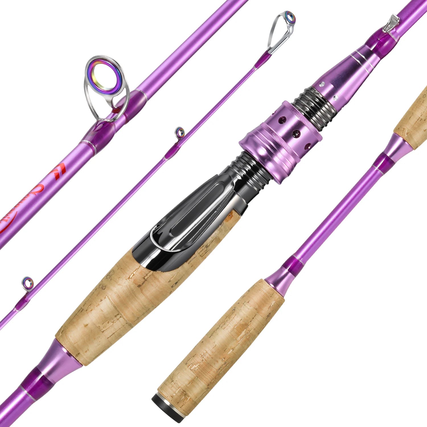 Sougayilang 2Sections Fishing Rod Spinning and Casting Wooden handle Fishing Rod Max 5-12lb Carbon Fiber Perch Fishing Rod