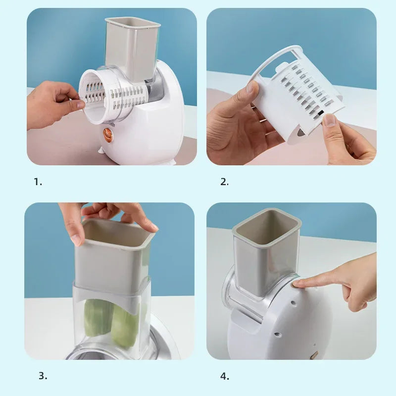 Vegetable Cutter 1PC Multifunctional Home Kitchen Electric Vegetable Cutter Vegetable Slicer Shredder Automatic
