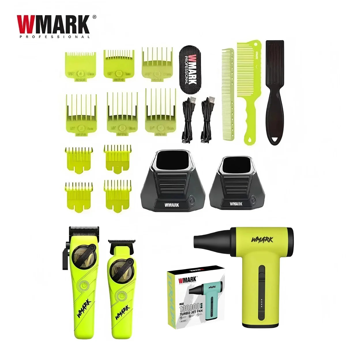 WMARK Hair Trimmers 5 in 1 Barber KIT Professional Shaver Hair Dryer and Spray Bottle Gift Box Trimmer NG-8637 NG-8613 NG-TB001