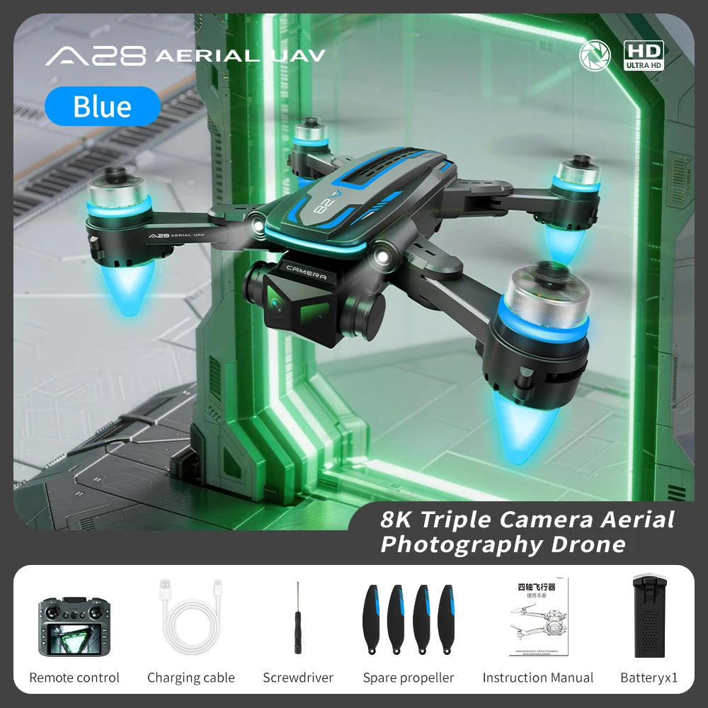 Lenovo A28 Drone Foldable GPS 4K Dual Camera 5G FPV Obstacle Avoidance Optical Flow One Key Takeoff RC Drone