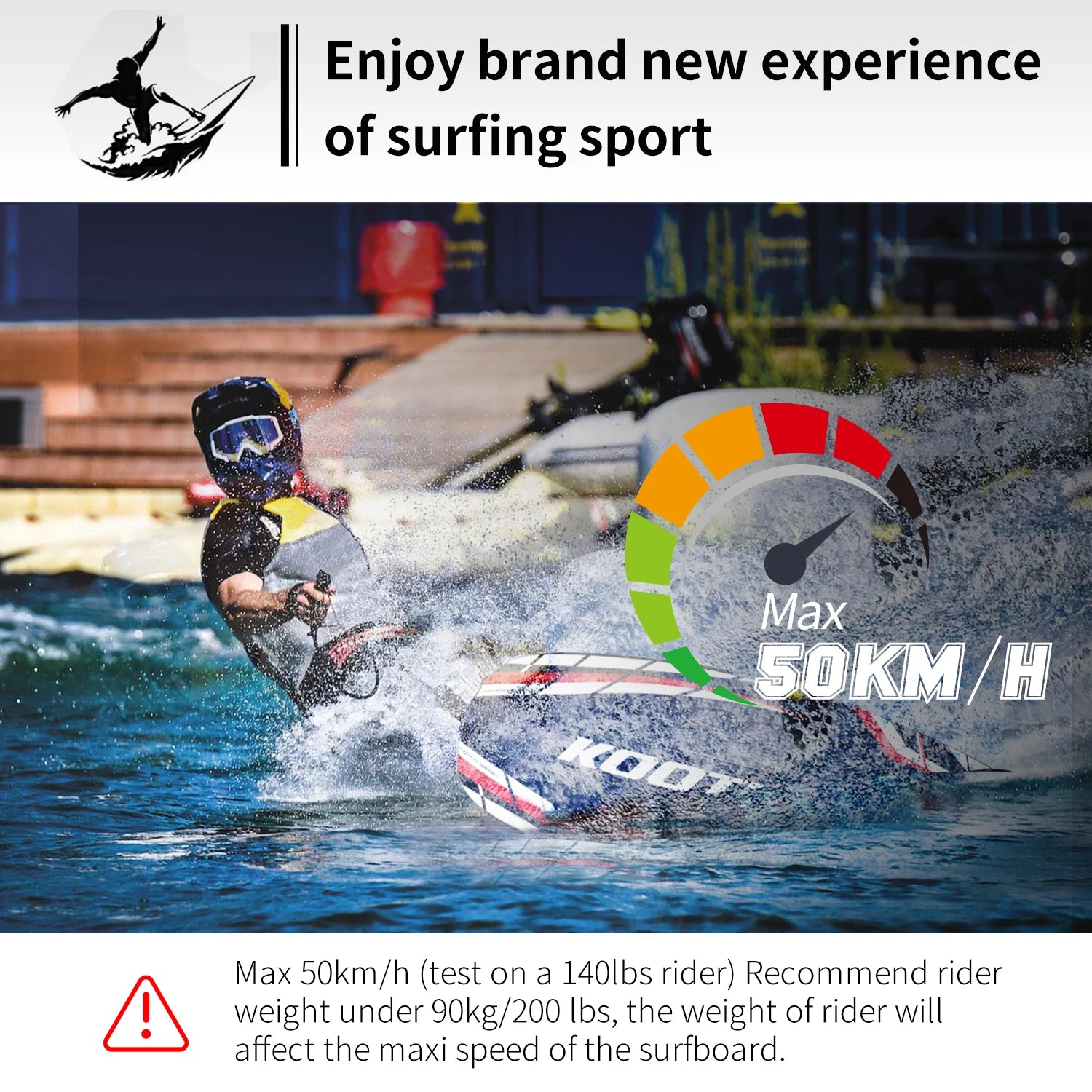 KOOTU Power Surfboard Jet Surfboard, Surfboard, Carbon Fibre Body, Light Weight, Surfing Surfboard, Jet Board with 109CC Engine