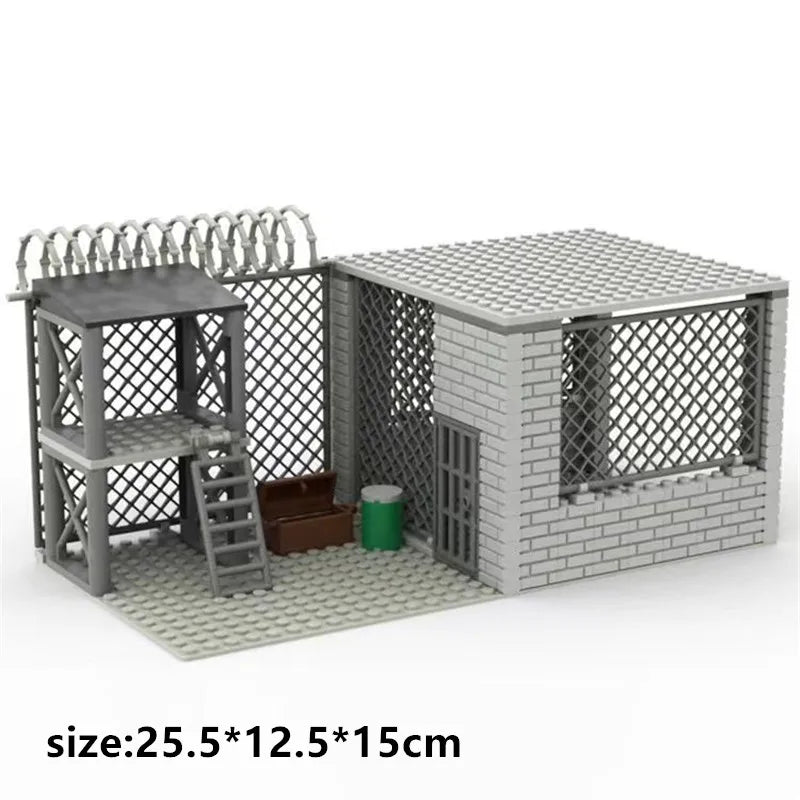 DIY WW2 Battlefield Bunker Bricks WW2 Military War Construction Compatible Figure Building Block Toys For Children Friends Gift