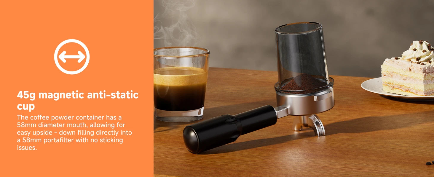 BioloMix Professional Conical Burr Grinder 48 Adjustable Settings with Removable Holder for Espresso Drip and French Press