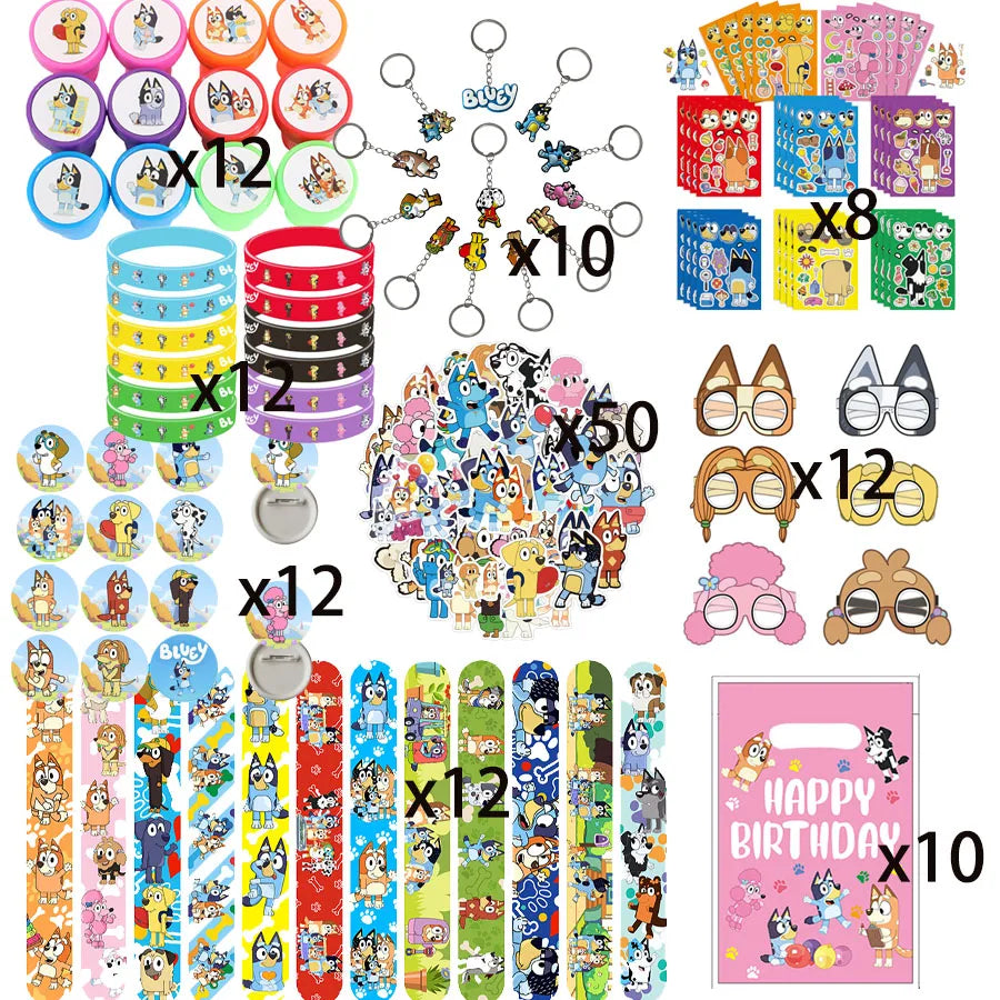 Blue dog Birthday Party Supplies Goodie Bag Stuffers Fillers Tableware Plates Cups Napkins Tablecloth Party Favor Decorations