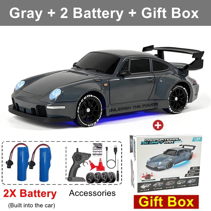 4WD RC Drift Car With LED Light 2.4G Radio 20KM/h High Speed Remote Control Racing Cars Vehicle Model Toy Gift for Boy Girl Kid