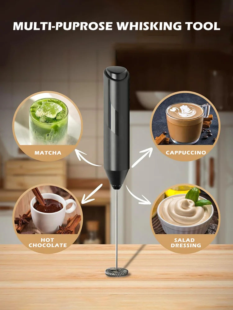 Electric Milk Foamer Coffee Whisk Mixer Mini Frother Handle Stirrer Cappuccino Maker Cooking Tools Blend Egg Beate