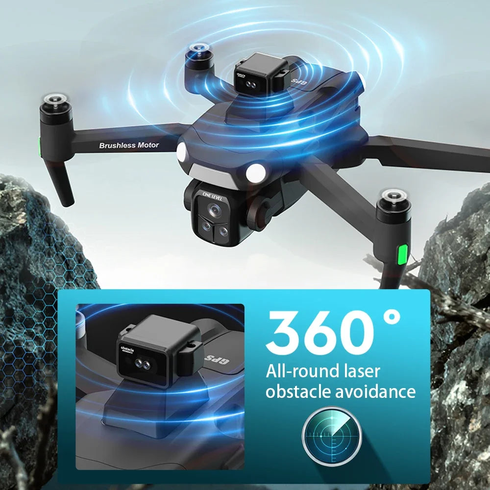 Lenovo A1R Drone GPS 8K HD 5G WIFI FPV Foldable Quadcopter Brushless Motor Laser Obstacle Avoidance Large Screen Remote Control