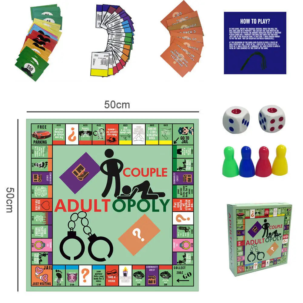 Couple Chessboard Monopolys Party Game, Adult Couple Dating Game Night for Various Festivals, Board Game Gifts for Adult 2025