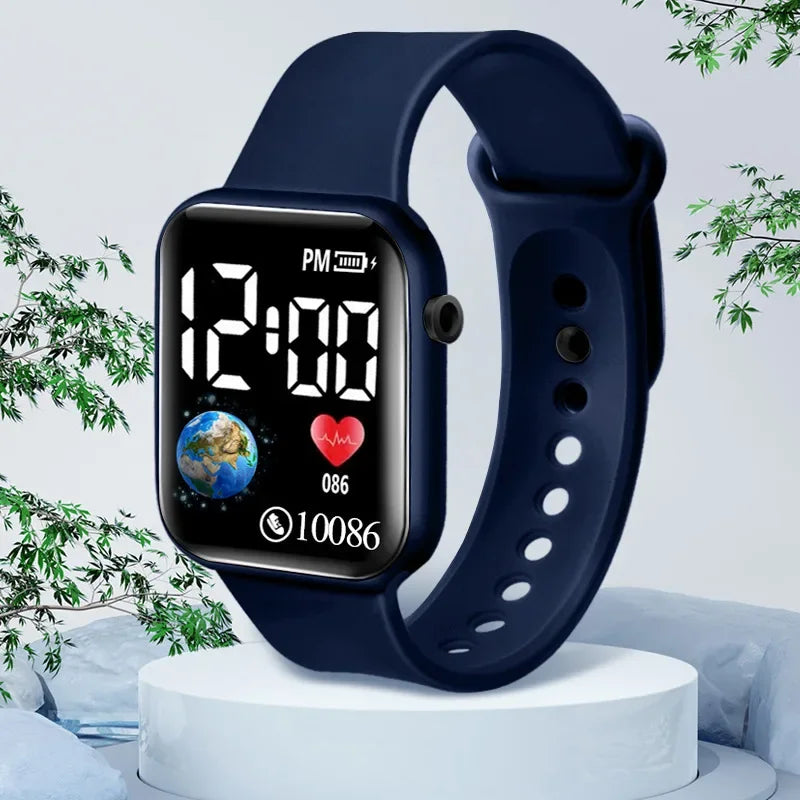 YIKAZE Kids Watches LED Digital Kids Watch Silicone Strap Cartoon Electronic Wristwatch Sports Clock for Boys and Girls Gifts