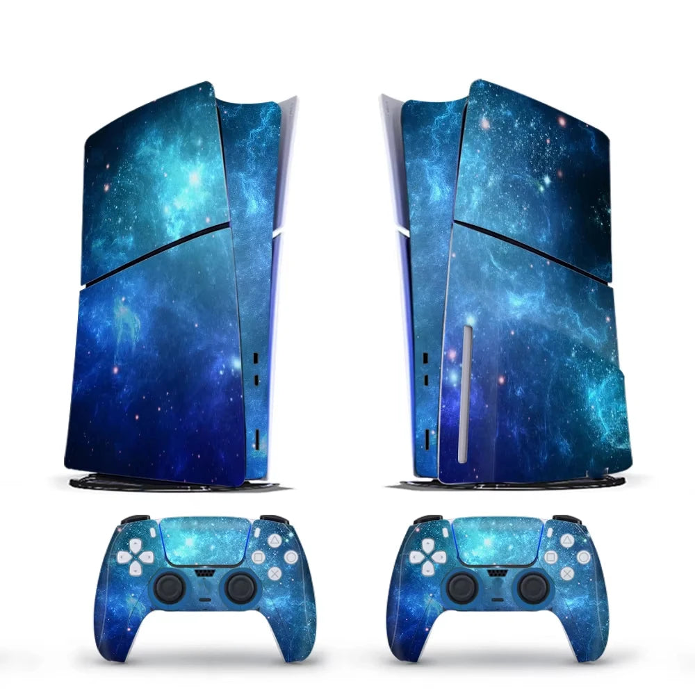 Vinyl Cover Skins for Playstation 5 Slim Console Controller Stickers Superhero Skin Wraps Set for PS5 Disc Edition Accessories