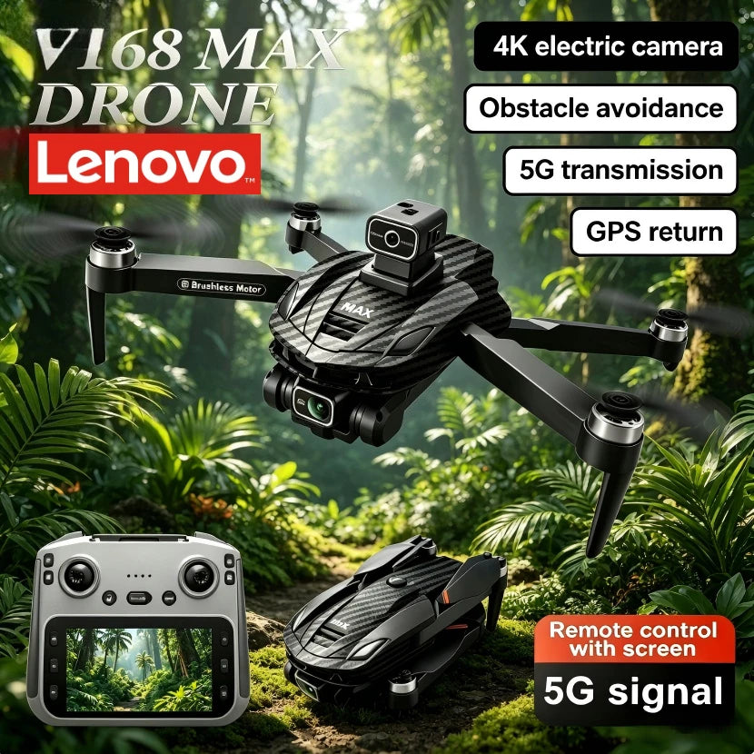 Lenovo V168 MAX Foldable RC Drone 5G GPS Positioning 8K Ultra HD Camera Brushless Motor Obstacle Avoidance Aerial Quadcopter